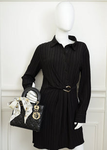 Christian Dior Black Lady Dior My ABCDior Small Bag w/ Twilly