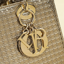 Christian Dior Champaign Microcannage Lady Dior Medium Bag