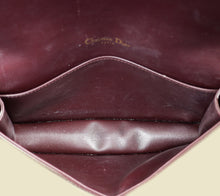 Christian Dior Burgundy Lady Dior Pouch With Chain