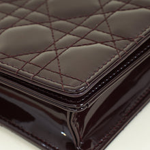 Christian Dior Burgundy Lady Dior Pouch With Chain