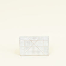 Christian Dior Metallic White Microcannage Diorama Wallet On Chain