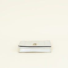 Christian Dior Metallic White Microcannage Diorama Wallet On Chain