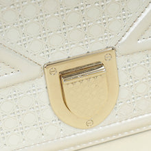 Christian Dior Metallic White Microcannage Diorama Wallet On Chain
