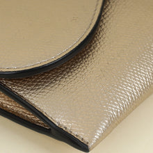 Christian Dior Metallic Champagne Saddle Long Wallet with Chain