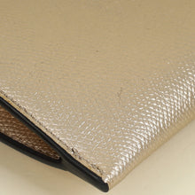 Christian Dior Metallic Champagne Saddle Long Wallet with Chain