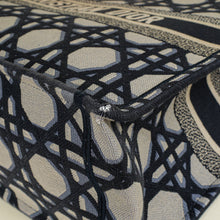Christian Dior Book Tote Macrocannage Embroidery Large Bag