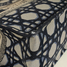 Christian Dior Book Tote Macrocannage Embroidery Large Bag