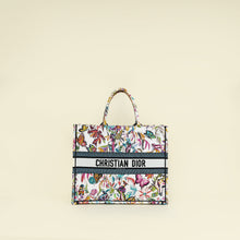 Christian Dior White Multicolor Toile de Jouy Fantastica Book Tote Large Bag