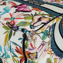 Christian Dior White Multicolor Toile de Jouy Fantastica Book Tote Large Bag