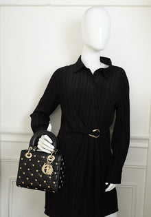 Christian Dior Black Lady Dior Sun Studs Small Bag