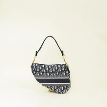 Christian Dior Blue Oblique Saddle Medium Bag w/ Medallion Strap