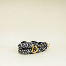 Christian Dior Blue Oblique Saddle Medium Bag w/ Medallion Strap