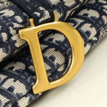 Christian Dior Blue Oblique Saddle Medium Bag w/ Medallion Strap