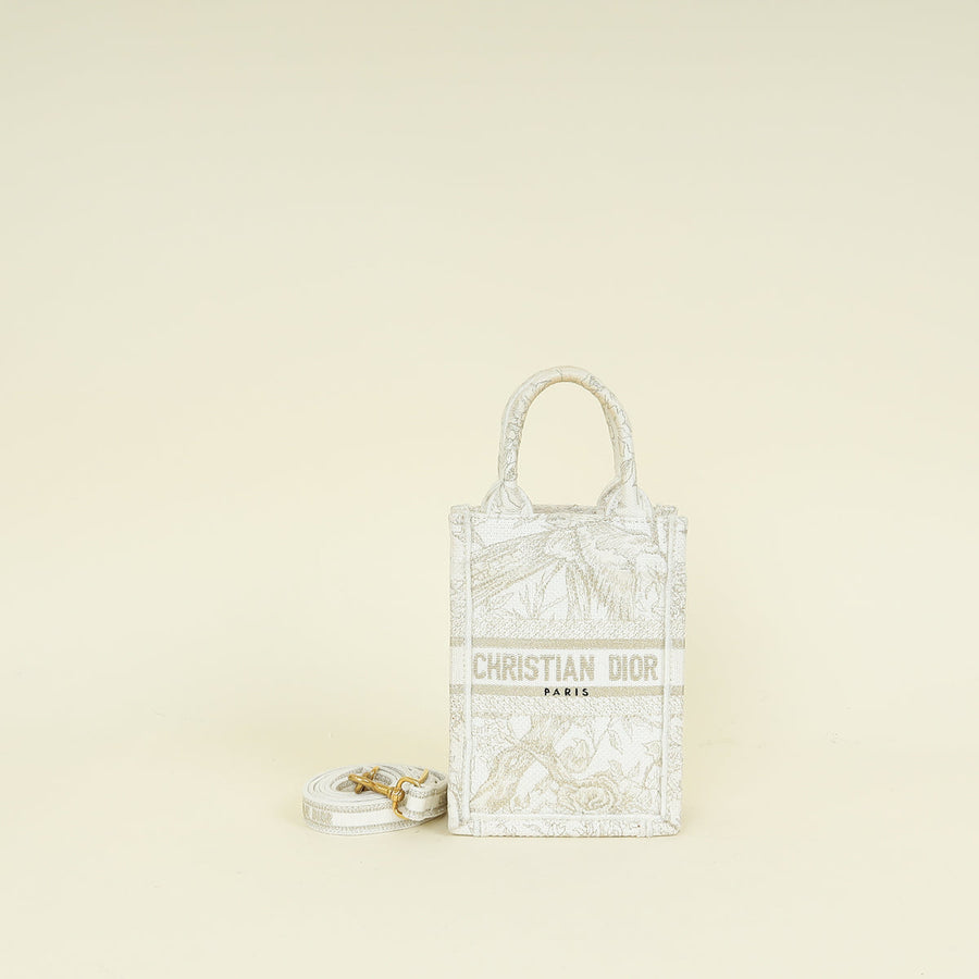 Christian Dior Bicolor Jardin D'hiver Mini Book Tote Phone Bag