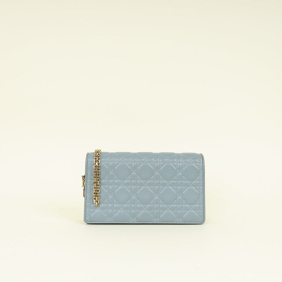 Christian Dior Grey Lady Dior Chain Pouch