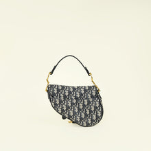 Christian Dior Navy Blue Oblique Mini Saddle Bag W/ Strap