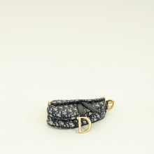 Christian Dior Navy Blue Oblique Mini Saddle Bag W/ Strap