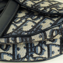 Christian Dior Navy Blue Oblique Mini Saddle Bag W/ Strap