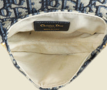 Christian Dior Navy Blue Oblique Mini Saddle Bag W/ Strap