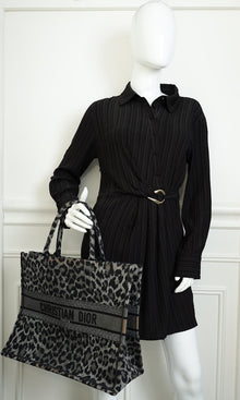 Christian Dior Bicolor Leopard Book Large Tote Bag