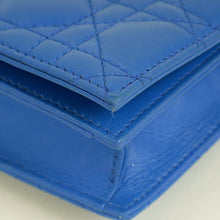 Christian Dior Blue Lady Dior Cannage Convertible Chain Clutch