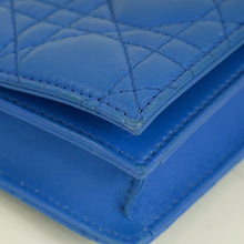 Christian Dior Blue Lady Dior Cannage Convertible Chain Clutch