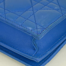 Christian Dior Blue Lady Dior Cannage Convertible Chain Clutch