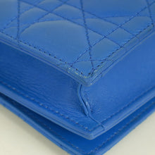 Christian Dior Blue Lady Dior Cannage Convertible Chain Clutch