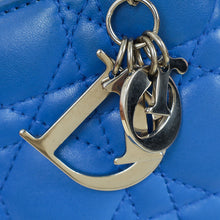 Christian Dior Blue Lady Dior Cannage Convertible Chain Clutch