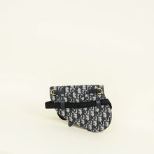 Christian Dior Navy Blue Oblique Saddle Flat Belt Pouch