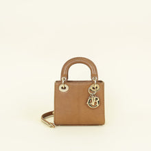 Christian Dior Brown Lizard Mini Chain Lady Dior Bag