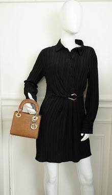 Christian Dior Brown Lizard Mini Chain Lady Dior Bag