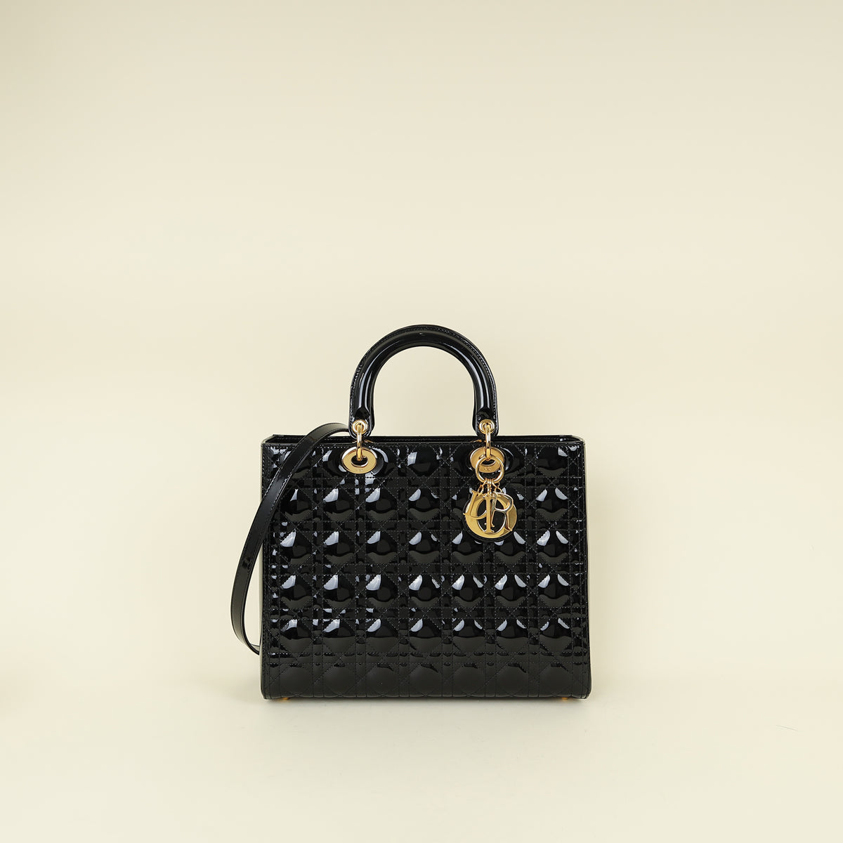 Christian Dior Black Lady Dior Large Bag