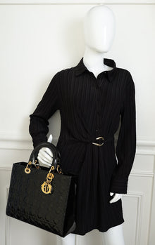 Christian Dior Black Lady Dior Large Bag