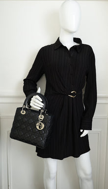 Christian Dior Black Lady Dior Medium Bag
