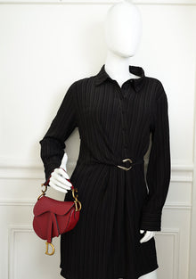 Christian Dior Red Mini Saddle Bag