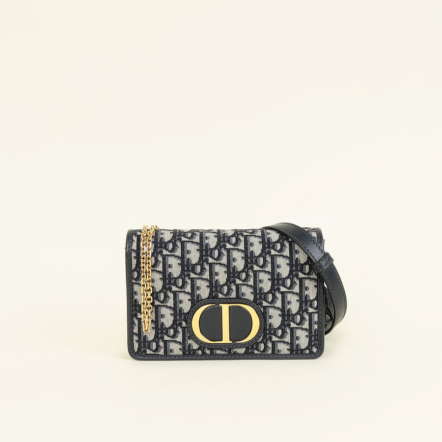 Christian Dior Blue 2-in-1 30 Montaigne Pouch