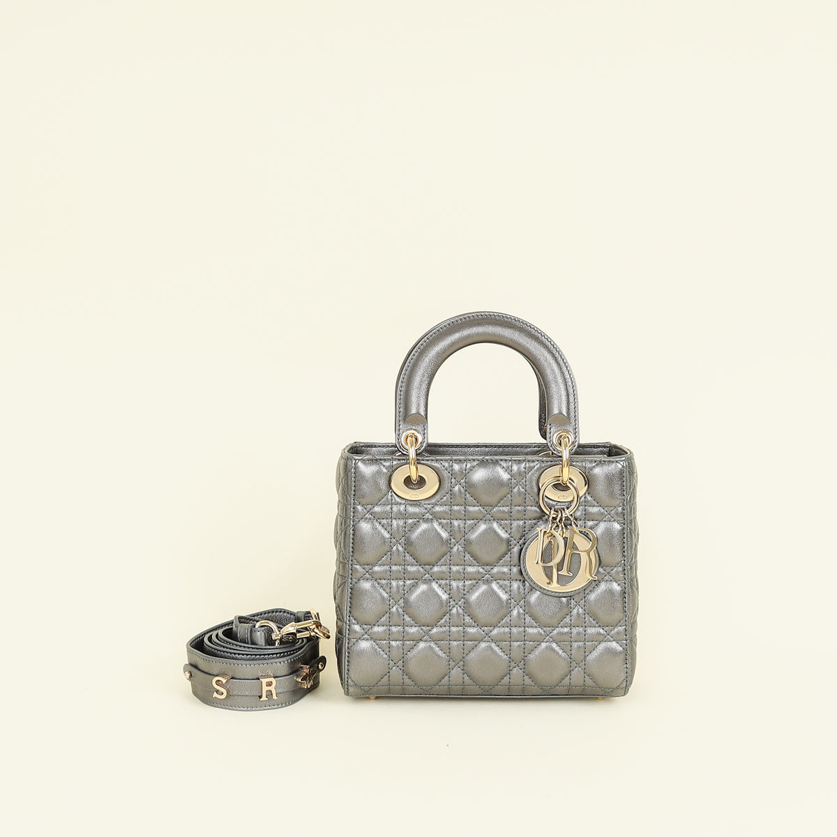Christian Dior Metallic Asphalte My ABCDior Lady Dior Small Bag