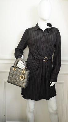 Christian Dior Metallic Asphalte My ABCDior Lady Dior Small Bag