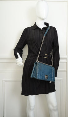 Christian Dior Blue Python Diorama Shoulder Bag