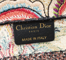 Christian Dior White Multicolor Albero della Vita Embroidery Brocart Hat Basket Bag