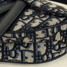 Christian Dior Navy Blue Oblique Saddle Mini Bag