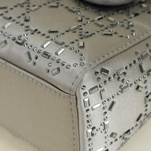 Christian Dior Gray Strass Cannage Satin Mini Lady Dior Bag