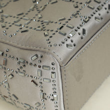 Christian Dior Gray Strass Cannage Satin Mini Lady Dior Bag