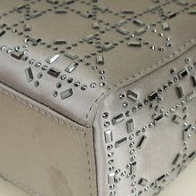 Christian Dior Gray Strass Cannage Satin Mini Lady Dior Bag