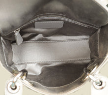Christian Dior Gray Strass Cannage Satin Mini Lady Dior Bag