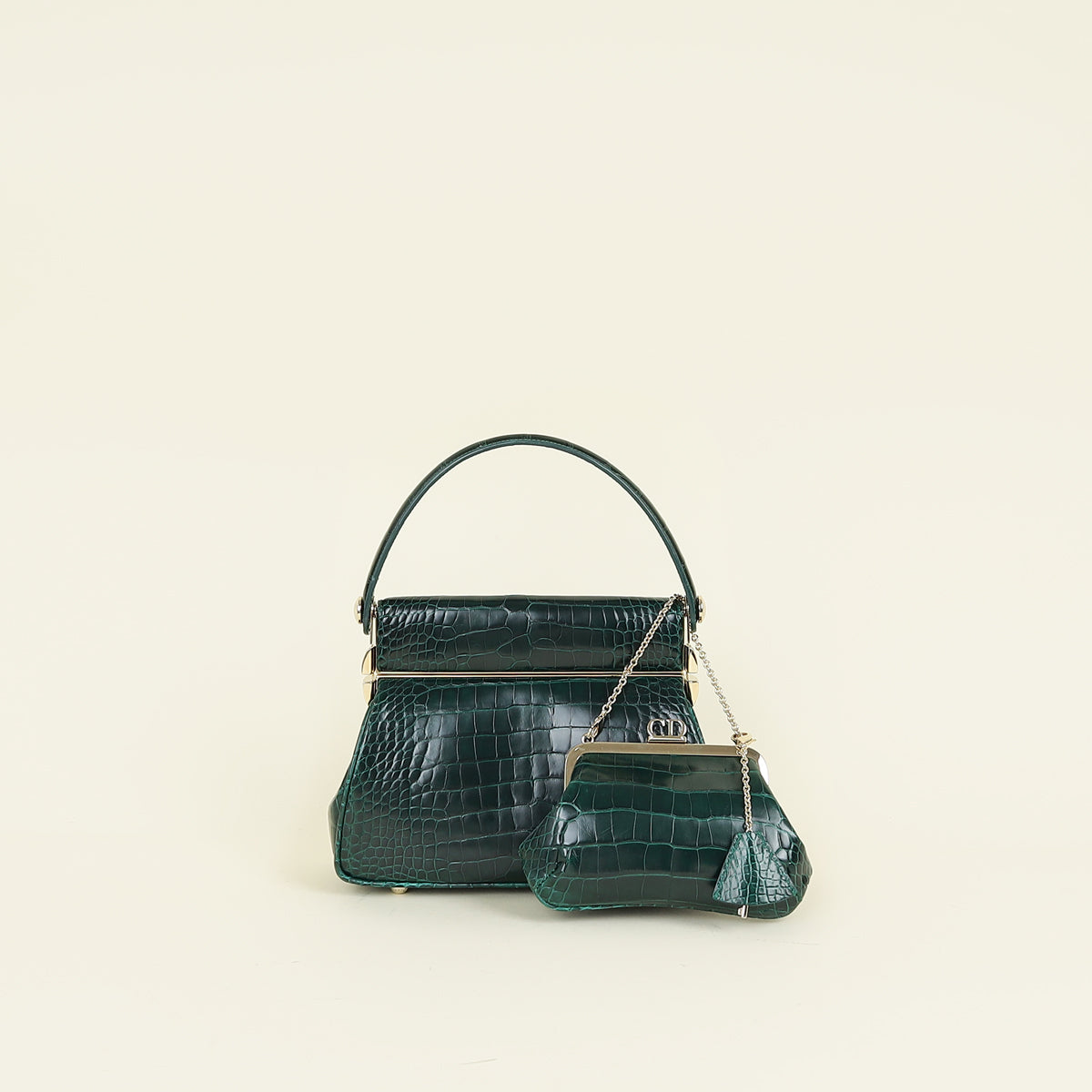Christian Dior Emerald Green Babe Mini Alligator Bag w/ Pouch