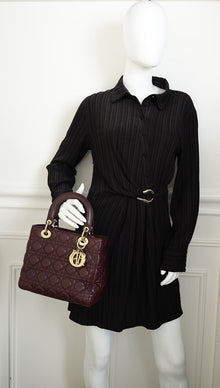 Christian Dior Burgundy Lady Dior Medium Bag