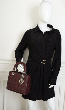 Christian Dior Burgundy Lady Dior Medium Bag