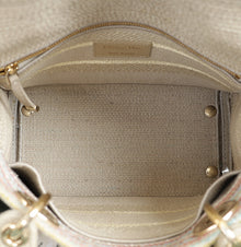 Christian Dior Multicolor Lady D-Lite Stripes Embroidery Medium Bag